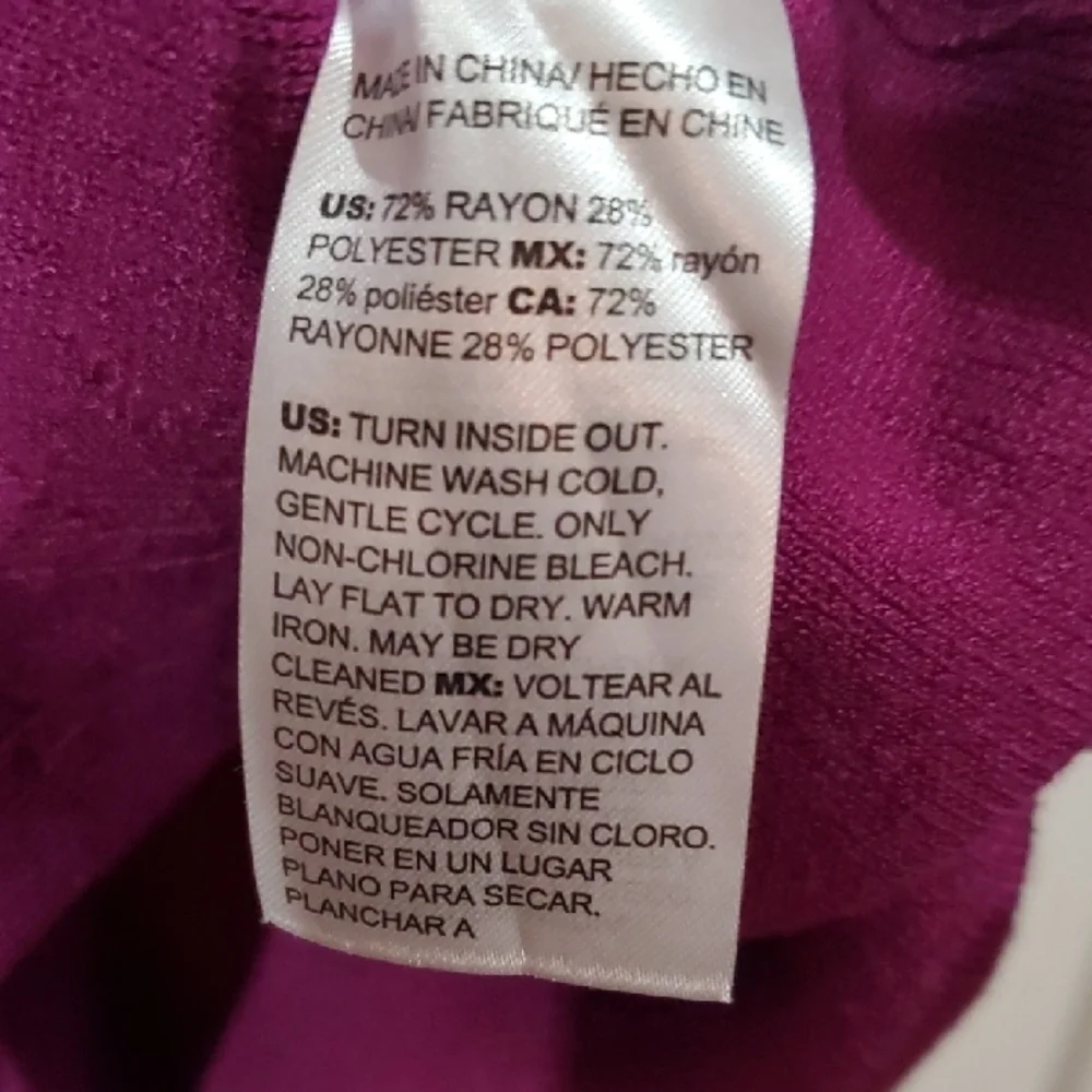 Chico's Magenta Sequin Floral Rayon Blend Blouse - Picture 3 of 8